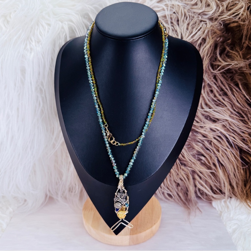 Silvertone Interesting, Wire Wrap, Fish Pendant, … - image 6